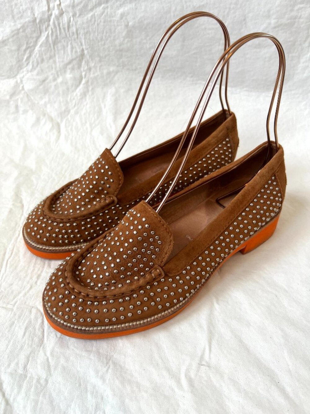 Jeffrey Campbell shoes Dorm size 8 womens   brown suede studded orange moc - Picture 3 of 14